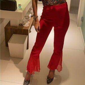 Cushnie ruffled red pants